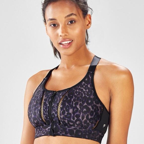 FABLETICS HIGH IMPACT SPORT BRA FRONT ZIP SZ XS WICKING PADING GYM ATHLEISURE - Picture 1 of 16